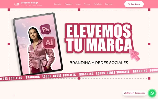 Portada del sitio de Goupilles Design, estudio de branding y redes sociales