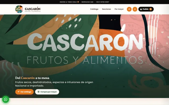 Portada de la tienda online de frutos secos Cascarón